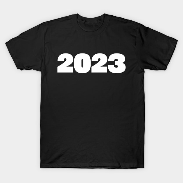 2023 White Text Minimal Typography T-Shirt by ellenhenryart